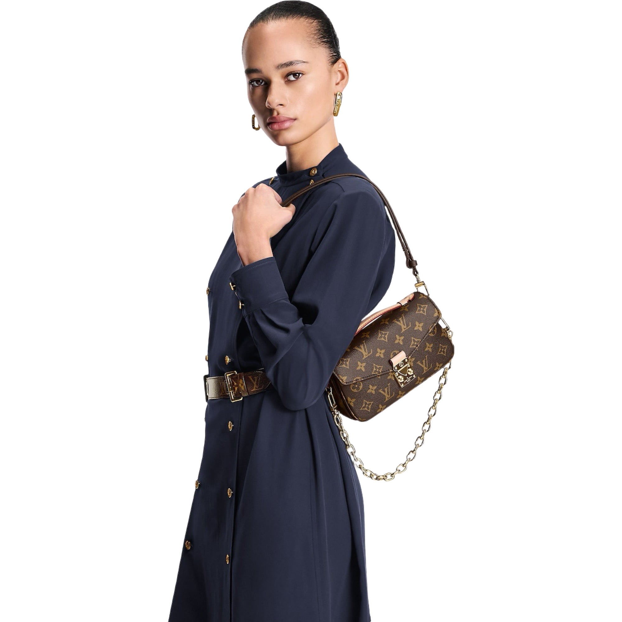 Louis Vuitton Pochette Metis East West Çantë Dore