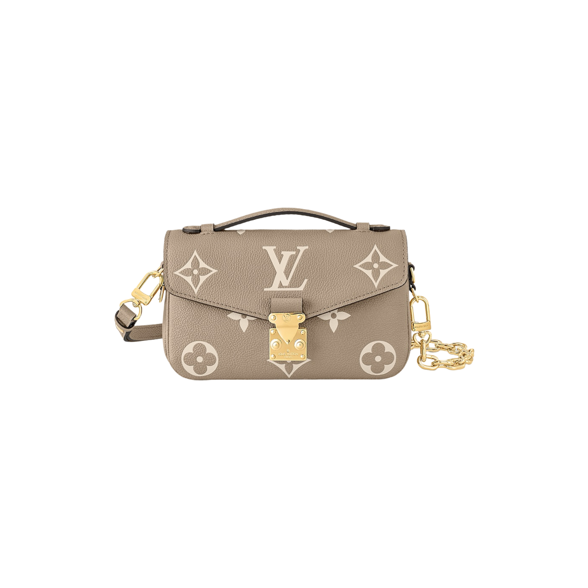 Louis Vuitton Pochette Métis East West Tourterelle çantë dore