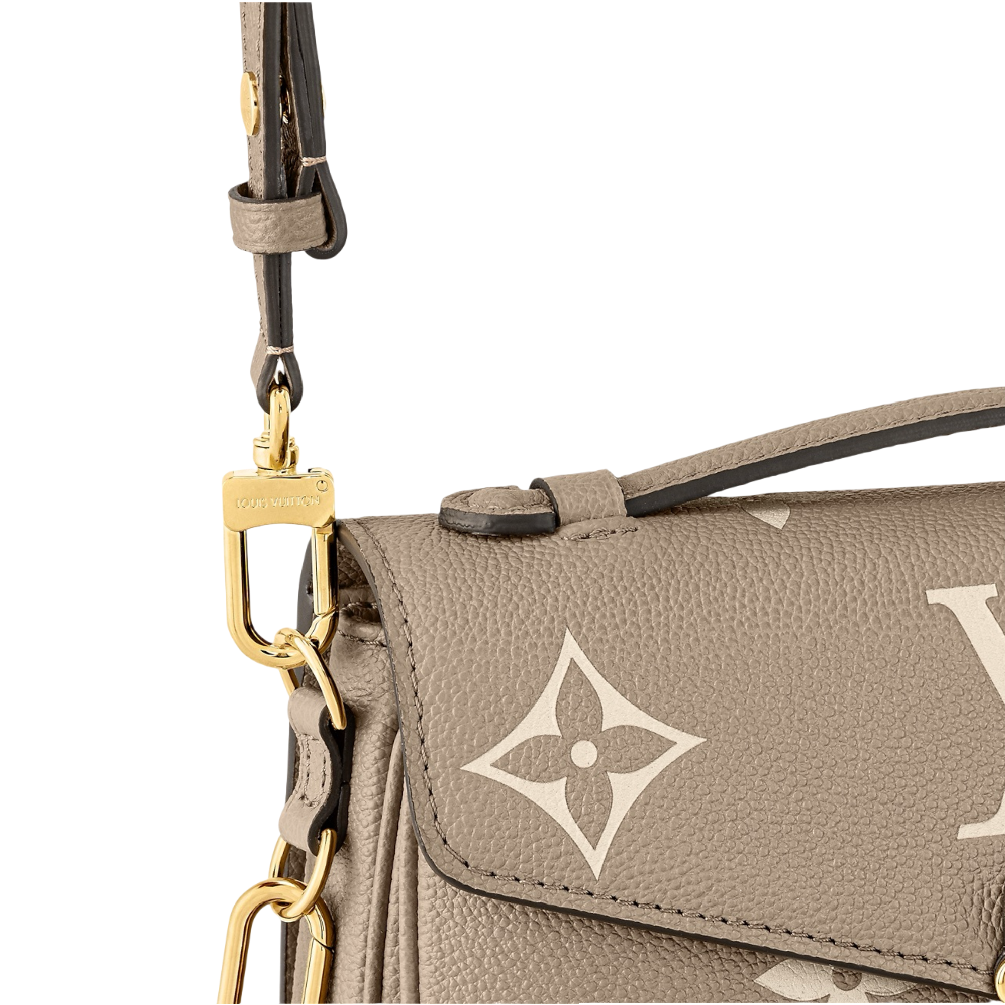 Louis Vuitton Pochette Métis East West Tourterelle çantë dore
