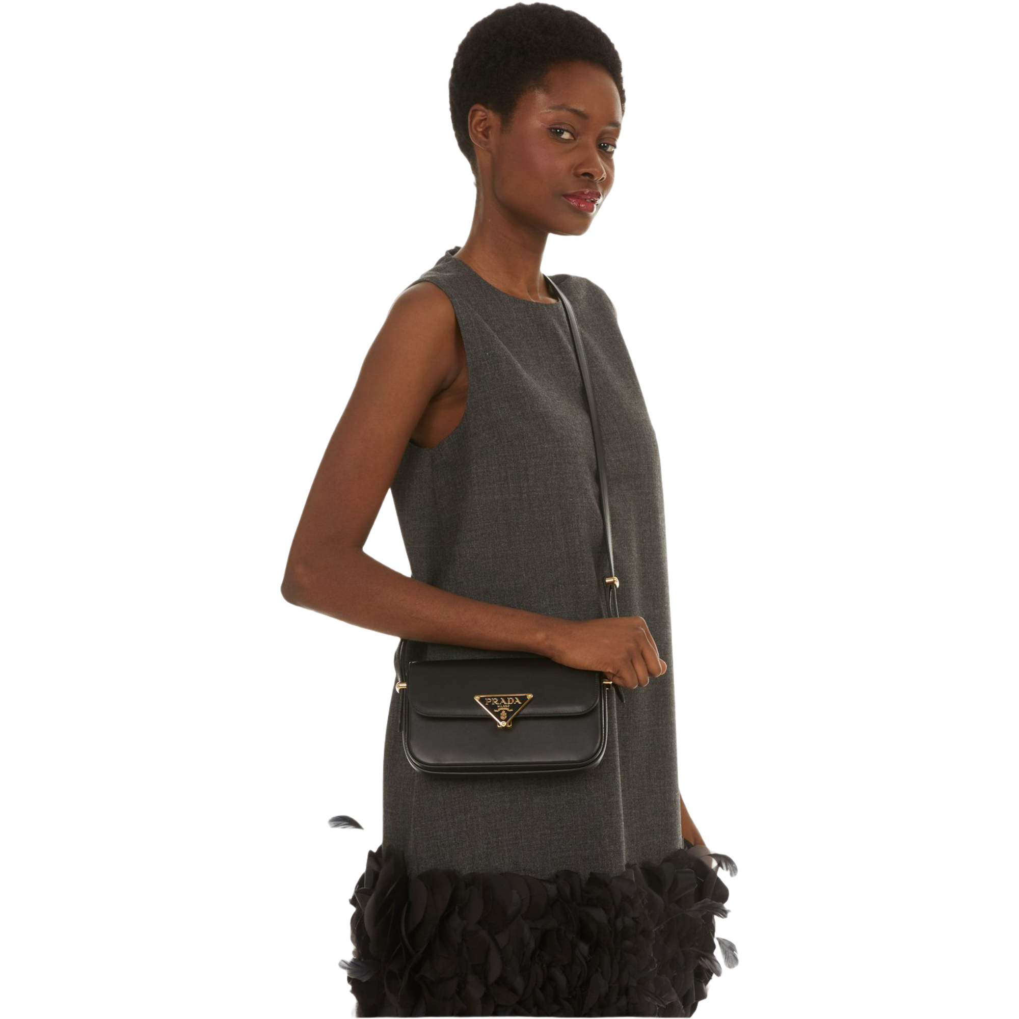 Prada Black Smooth Leather Çantë