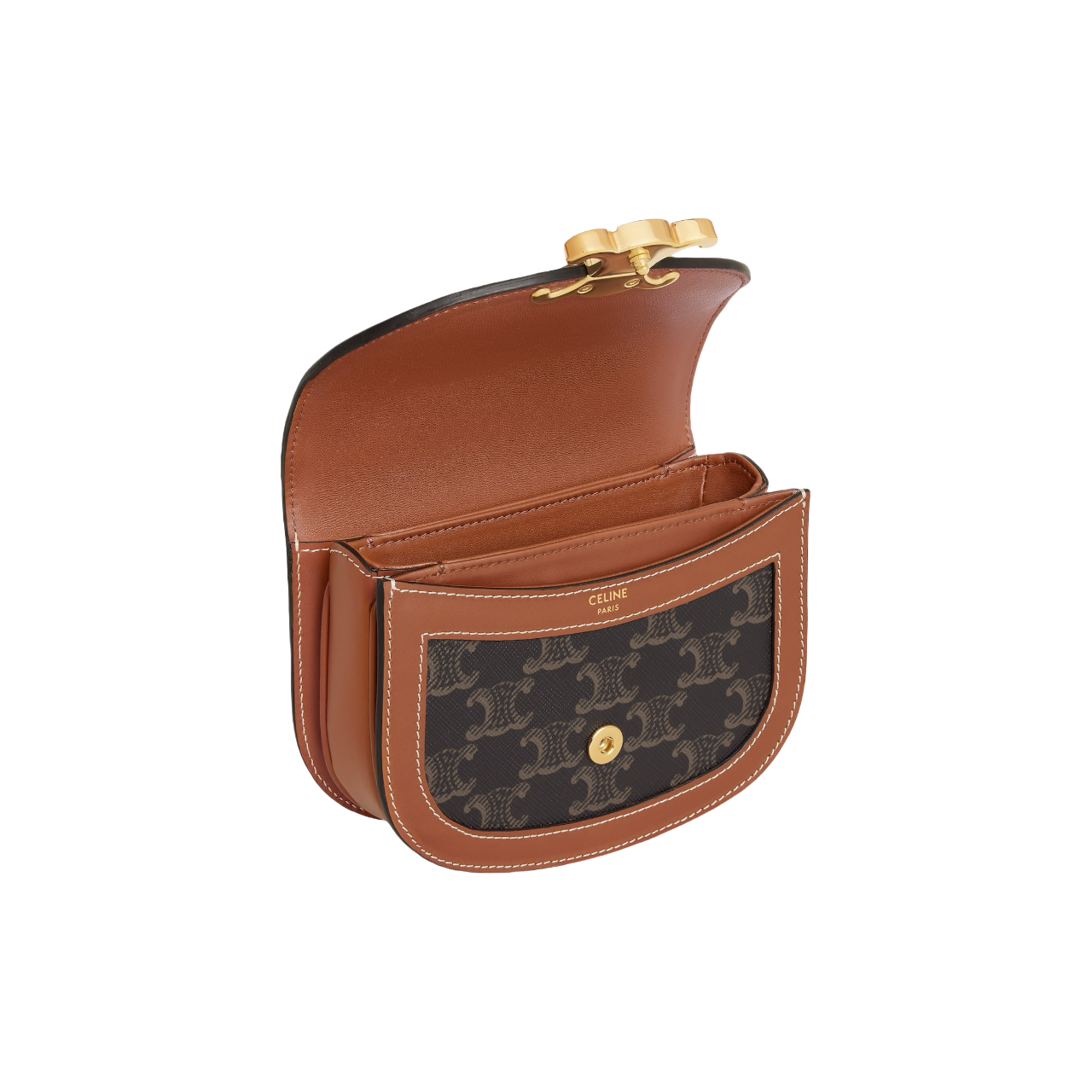 Celine Mini Besace Clea in Triomphe Canvas & Calfskin