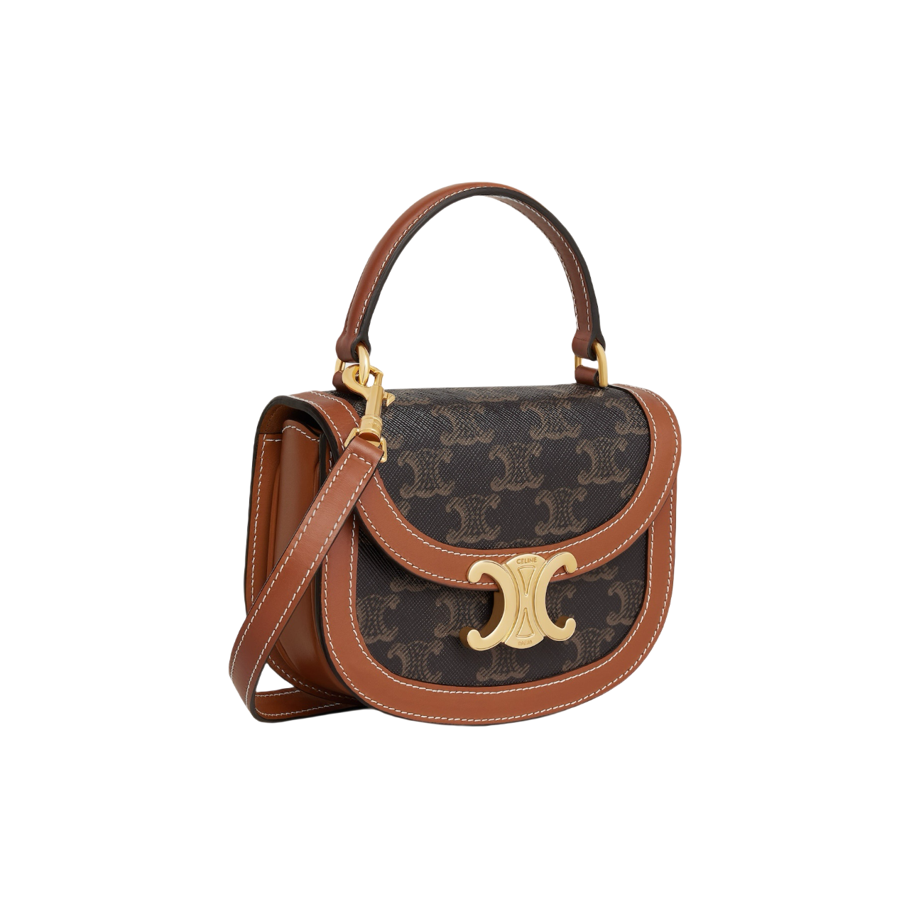 Celine Mini Besace Clea in Triomphe Canvas & Calfskin