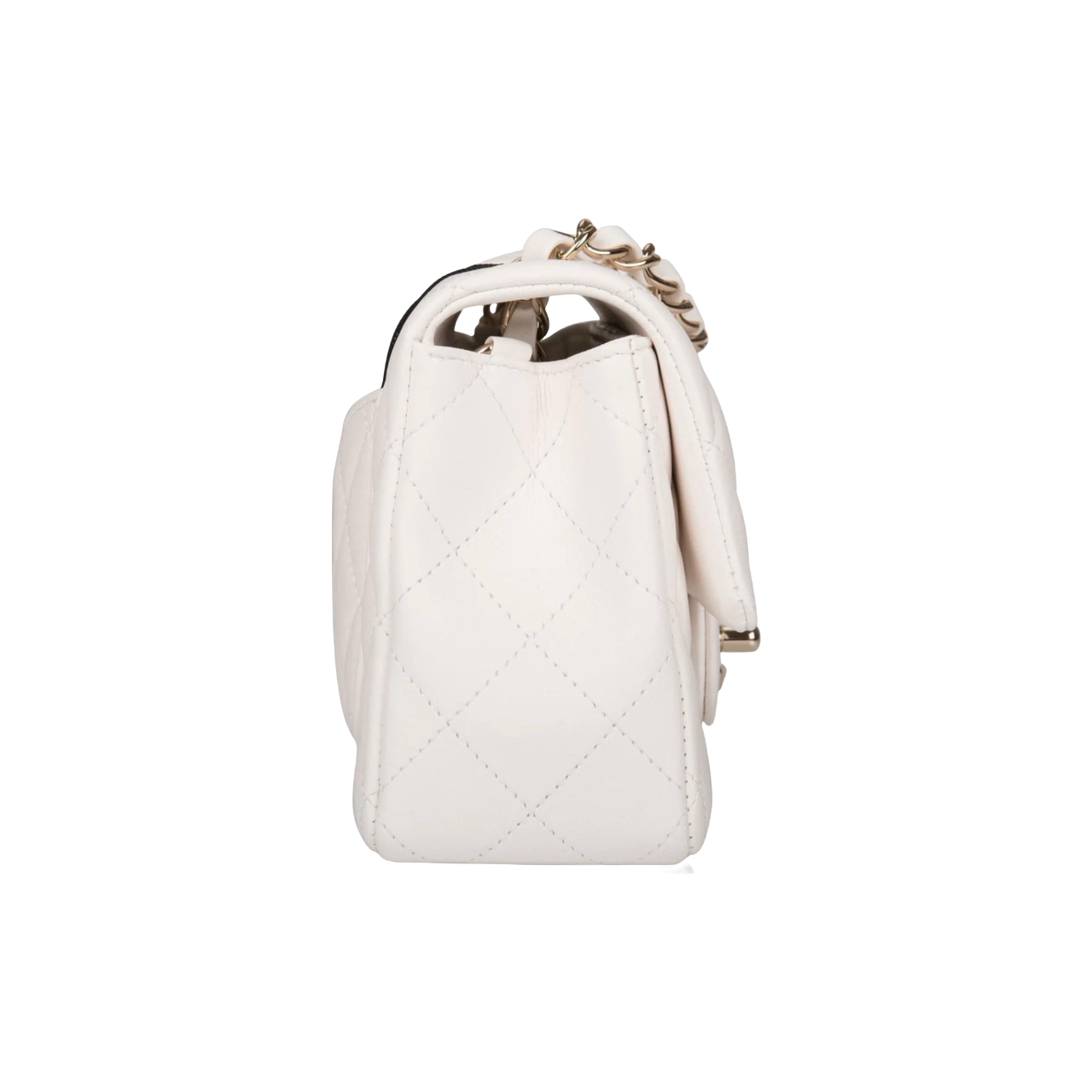 Chanel Mini Classic Çantë Dore (e bardhë)