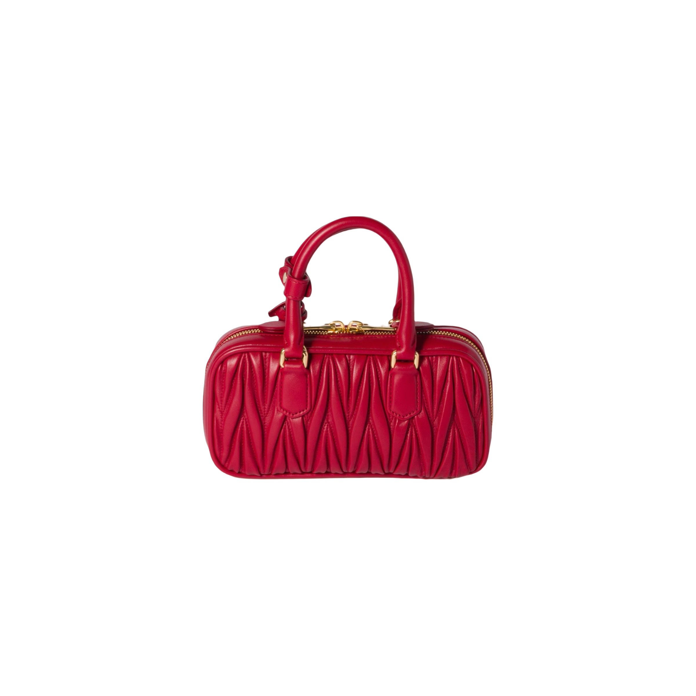 Miu Miu Arcadie Matelassé Nappa Leather Mini Çantë (e kuqe)