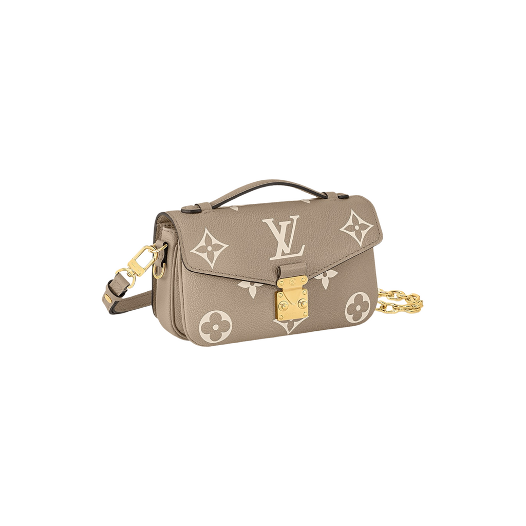 Louis Vuitton Pochette Métis East West Tourterelle çantë dore