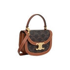 Celine Mini Besace Clea in Triomphe Canvas & Calfskin