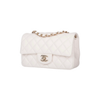 Chanel Mini Classic Çantë Dore (e bardhë)