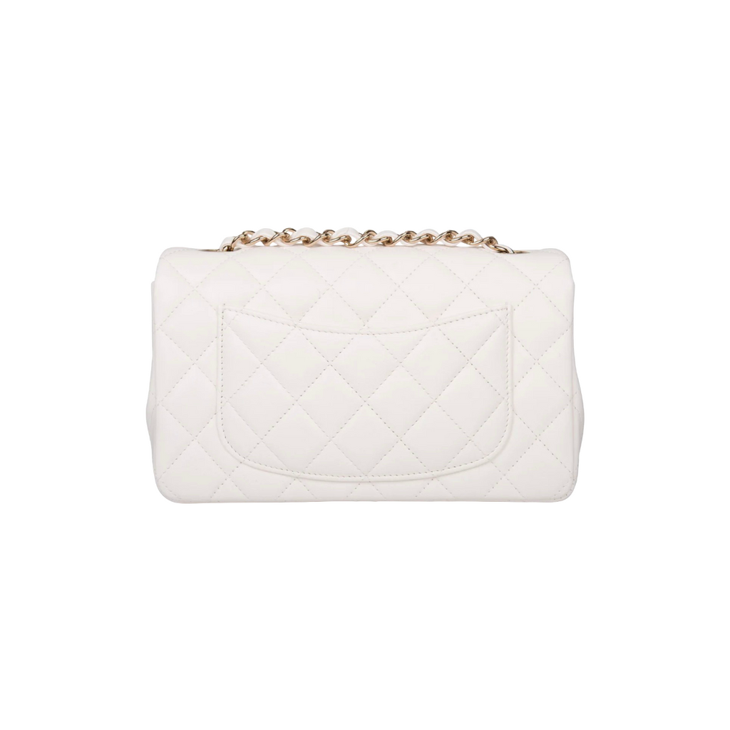 Chanel Mini Classic Çantë Dore (e bardhë)