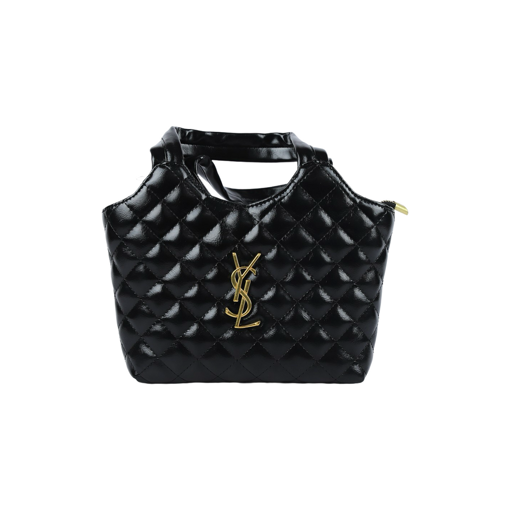 YSL Black Tribute Patent Leather Tote