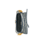 Dior Blue Oblique Chambray-Effect Embroidery Saddle Bag