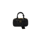 Miu Miu Arcadie Matelassé Nappa Leather Mini Çantë (e zezë)