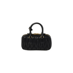 Miu Miu Arcadie Matelassé Nappa Leather Mini Çantë (e zezë)