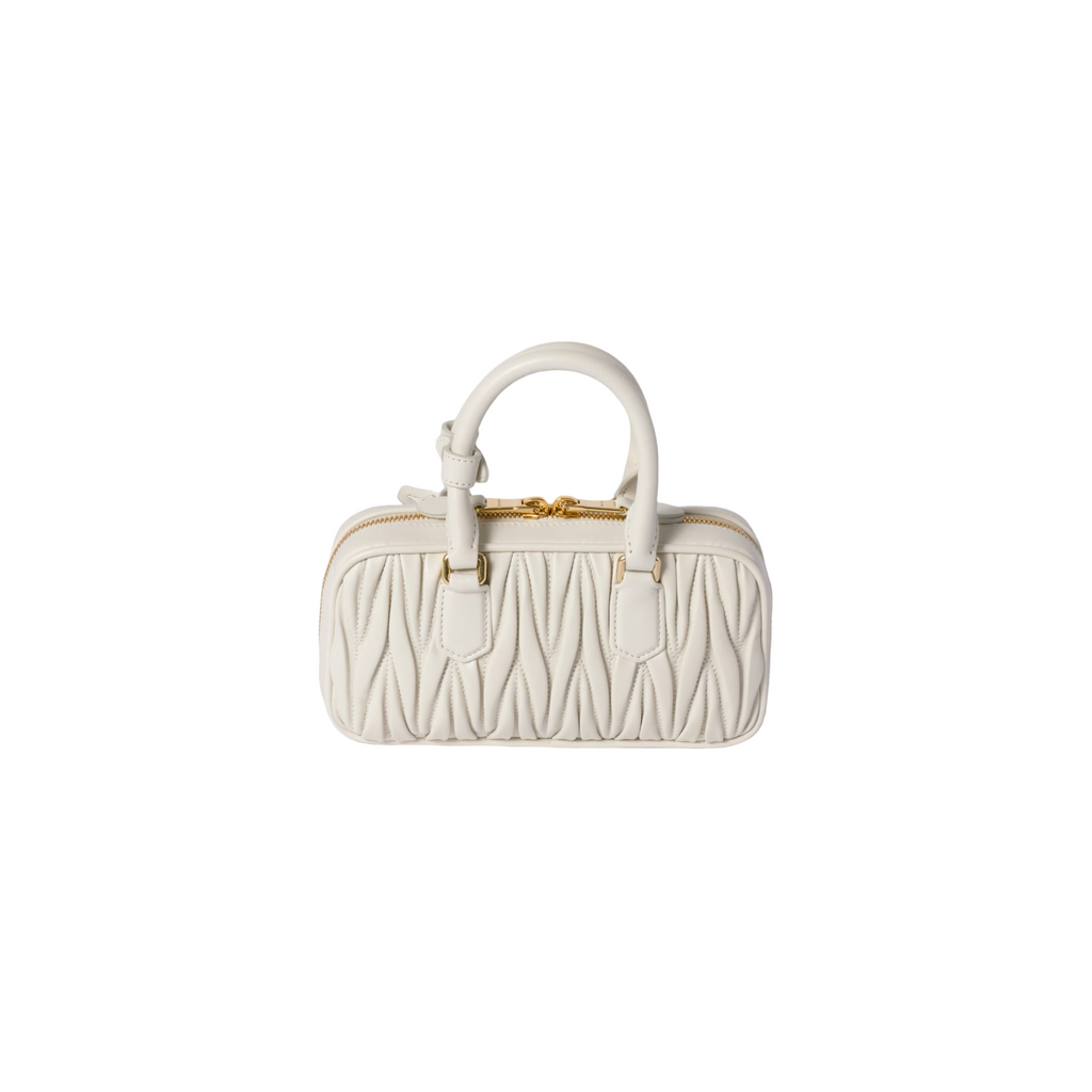 Miu Miu Arcadie Matelassé Nappa Leather Mini Çantë (e bardhë)